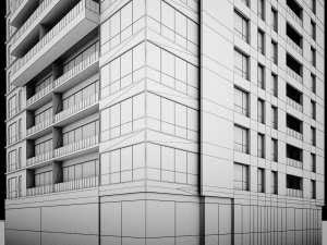 3d tower hotel moden 3D 모델