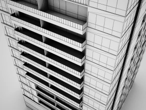 3d tower hotel moden 3D Model
