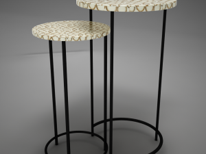 3d coffe table rounded 3D Model