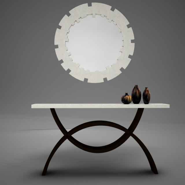 dining room buffet table set mirror 3D 모델 .c4d .max .obj .3ds .fbx .stl .blend