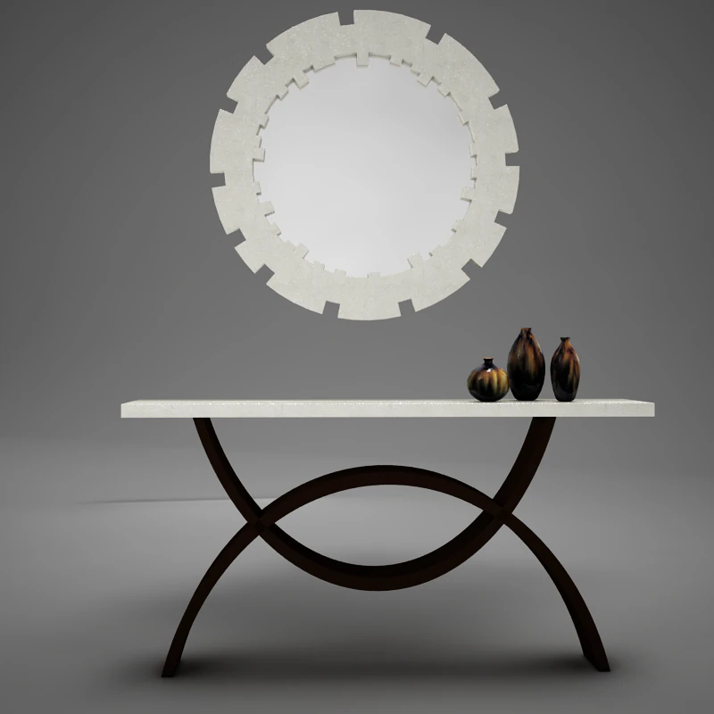 dining room buffet table set mirror 3D Model .c4d .max .obj .3ds .fbx .stl .blend 