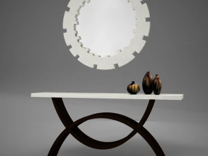 dining room buffet table set mirror 3D Model