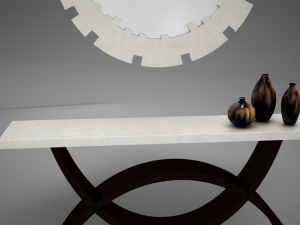 dining room buffet table set mirror 3D 모델
