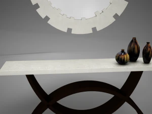 dining room buffet table set mirror 3D Model