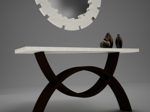 dining room buffet table set mirror 3D 모델
