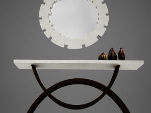 dining room buffet table set mirror 3D 모델
