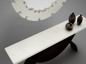 dining room buffet table set mirror 3D 모델