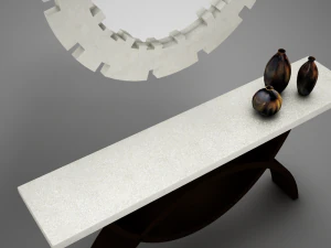 dining room buffet table set mirror 3D Model