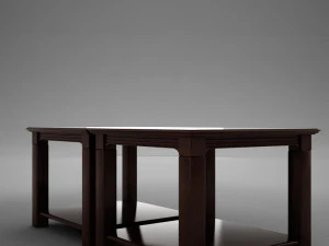 3d classic wood coffee table 3D Model