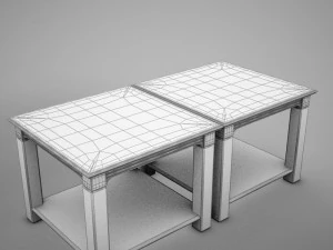3d classic wood coffee table 3D Model