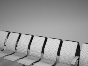 airport chair hd 3D 模型