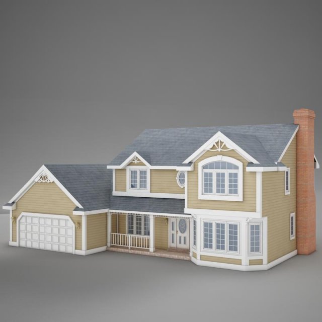 american home ii 3D Model .c4d .max .obj .3ds .fbx .stl .blend 