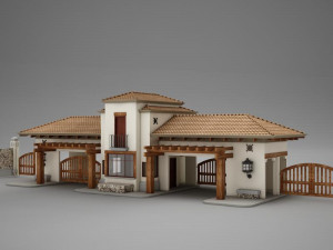 hacienda gated condo entrance Modelo 3D