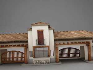 hacienda gated condo entrance Model 3D