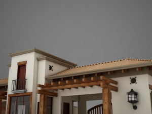 hacienda gated condo entrance Model 3D