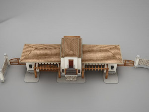 hacienda gated condo entrance Model 3D