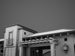 hacienda gated condo entrance Model 3D