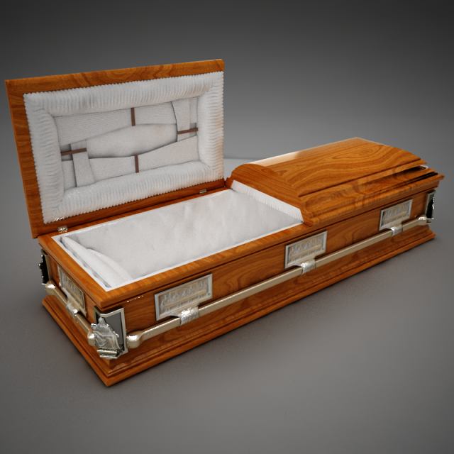 high def classic coffin cherry 3D Model .c4d .max .obj .3ds .fbx .stl .blend 