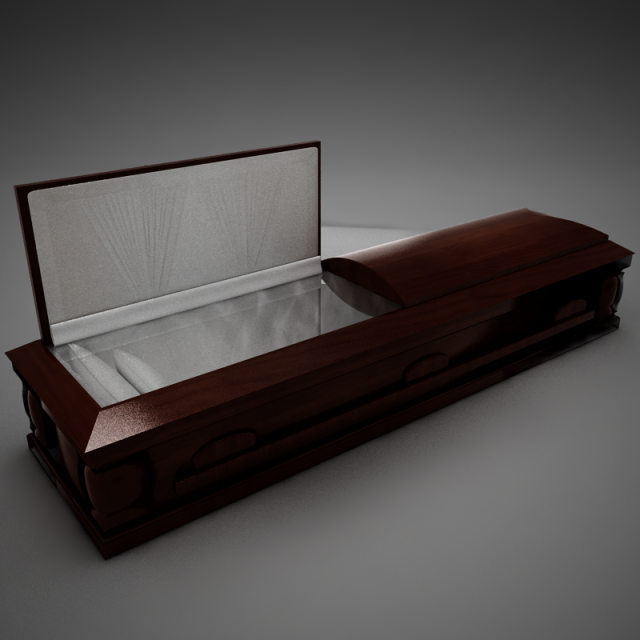 high def wood coffin 03 3D Модель .c4d .max .obj .3ds .fbx .stl .blend 