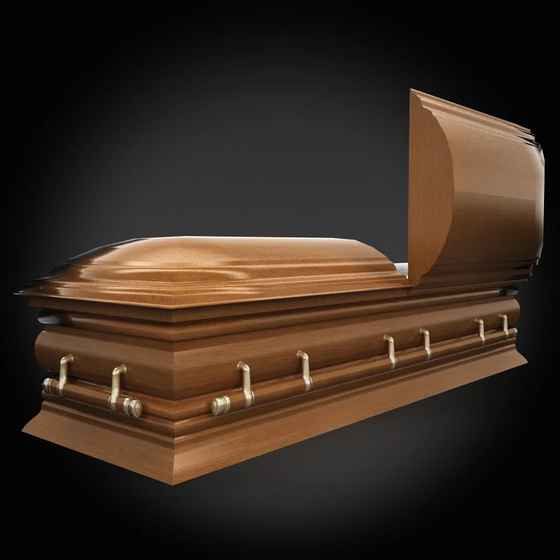 high def classic coffin wood 3D Model .c4d .max .obj .3ds .fbx .stl .blend 