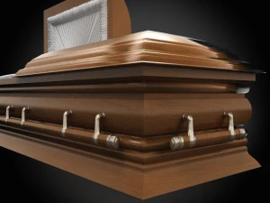 high def classic coffin wood 3D Model