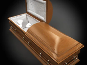 high def classic coffin wood 3D Model