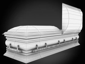 high def classic coffin wood 3D Model