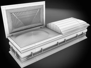 high def classic coffin wood 3D Model