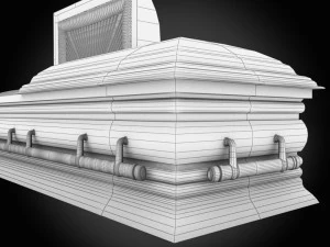 high def classic coffin wood 3D Model