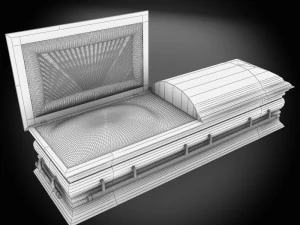 high def classic coffin wood 3D Model