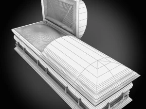 high def classic coffin wood 3D Model