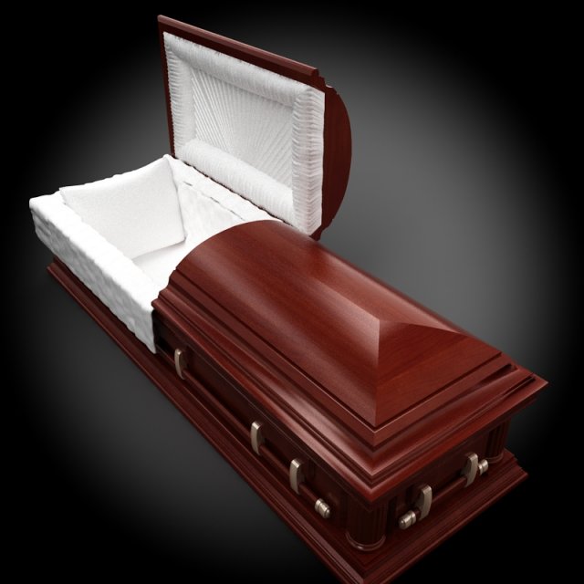 high def classic coffin wood 05 3D Model .c4d .max .obj .3ds .fbx .stl .blend