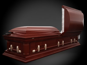 high def classic coffin wood 05 3D Model