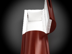 high def classic coffin wood 05 3D Model