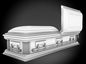 high def classic coffin wood 05 3D Model