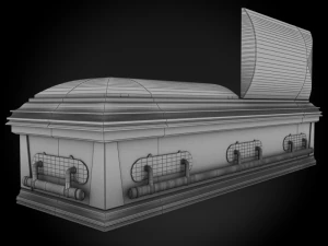 high def classic coffin wood modern 3D Model