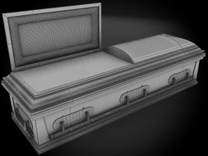 high def classic coffin wood modern 3D Model