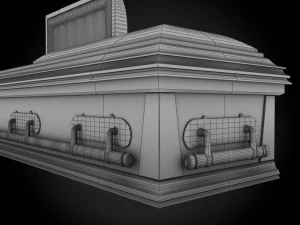 high def classic coffin wood modern 3D Model