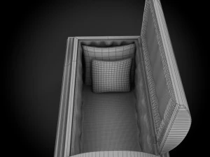 high def classic coffin wood modern 3D Model