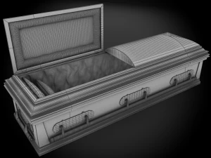 high def classic coffin wood modern 3D Model