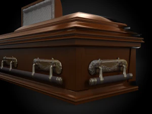 high def classic coffin wood modern 3D Model