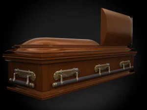 high def classic coffin wood modern 3D Model