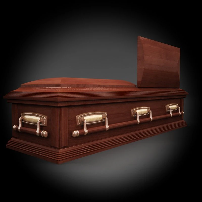 high def classic coffin wood 07 3D Model .c4d .max .obj .3ds .fbx .stl .blend 