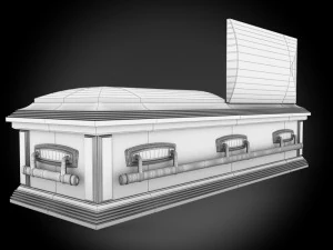 high def classic coffin wood 07 3D Model