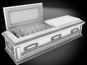 high def classic coffin wood 07 3D Model