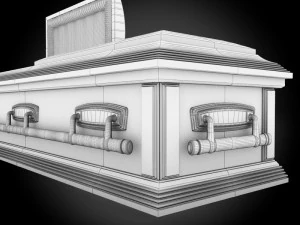 high def classic coffin wood 07 3D Model