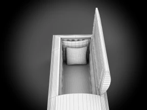 high def classic coffin wood 07 3D Model