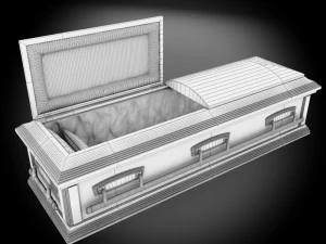 high def classic coffin wood 07 3D Model