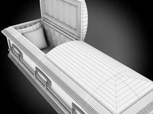 high def classic coffin wood 07 3D Model