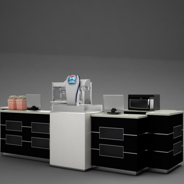 theater concession popcorn popper 3D Модель .c4d .max .obj .3ds .fbx .stl .blend 